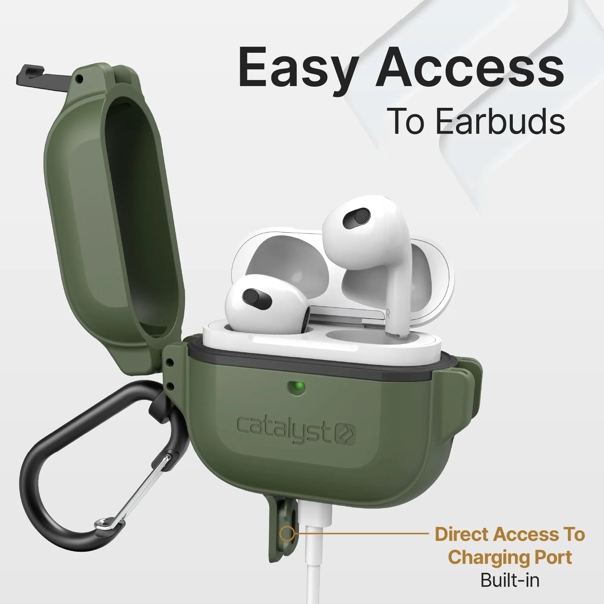 AirPods (Gen 3) - 100M Waterproof Total Protection Case + Carabiner-UK