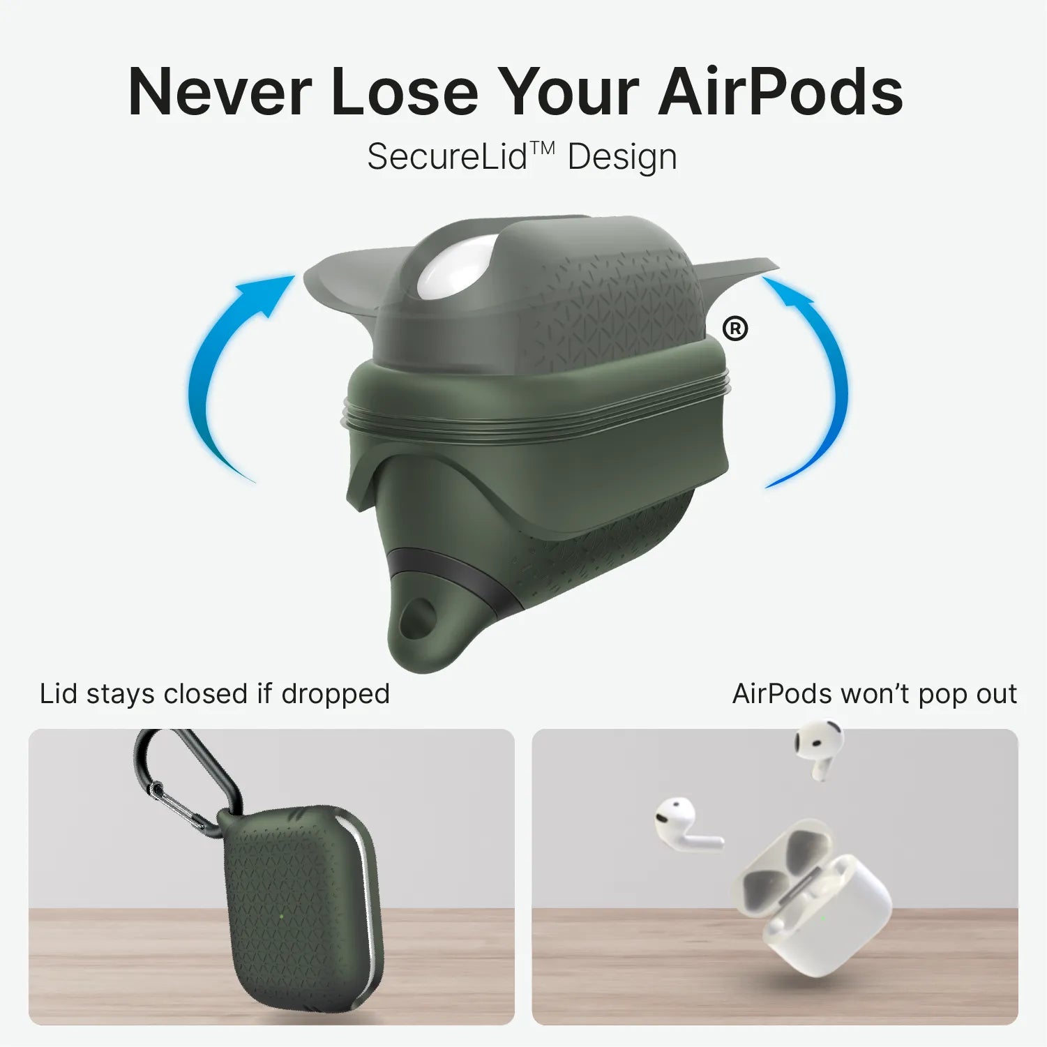 AirPods Pro (Gen 2/1) - Waterproof Case + Carabiner