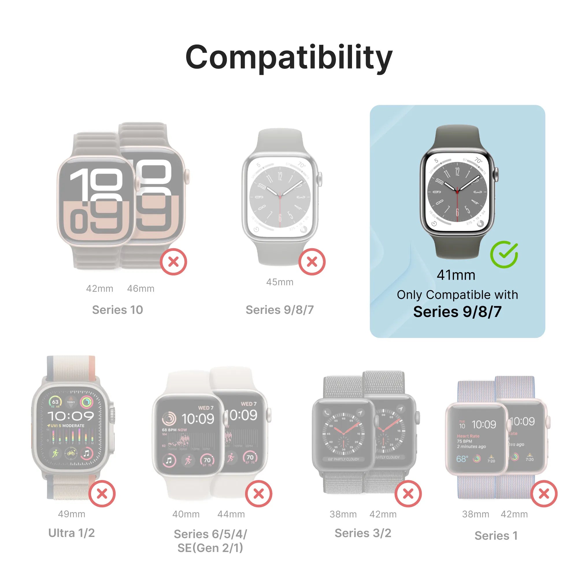 41mm - Rugged Case + Band for Apple Watch Series 9/8/7