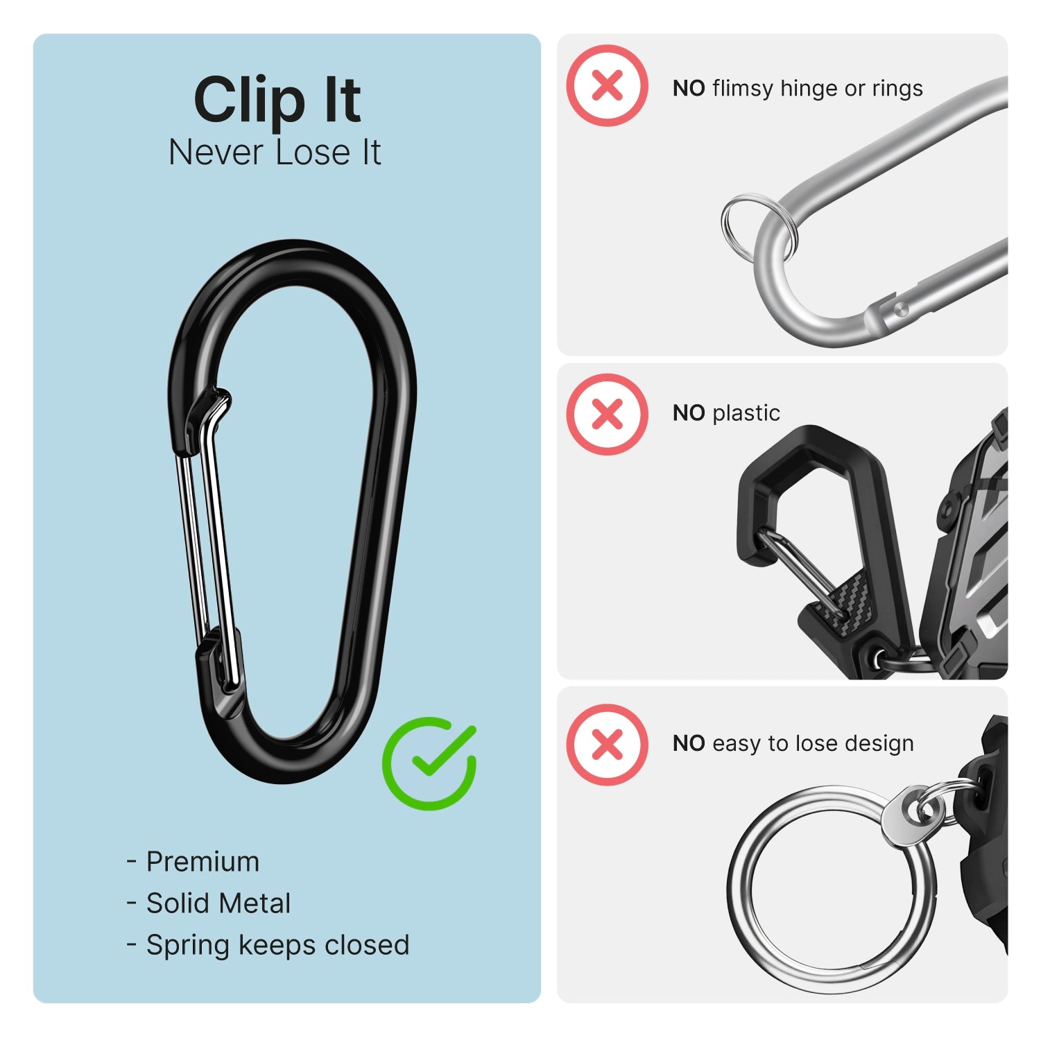 AirPods Pro 3 - 100M Waterproof Total Protection Case + Carabiner-CA