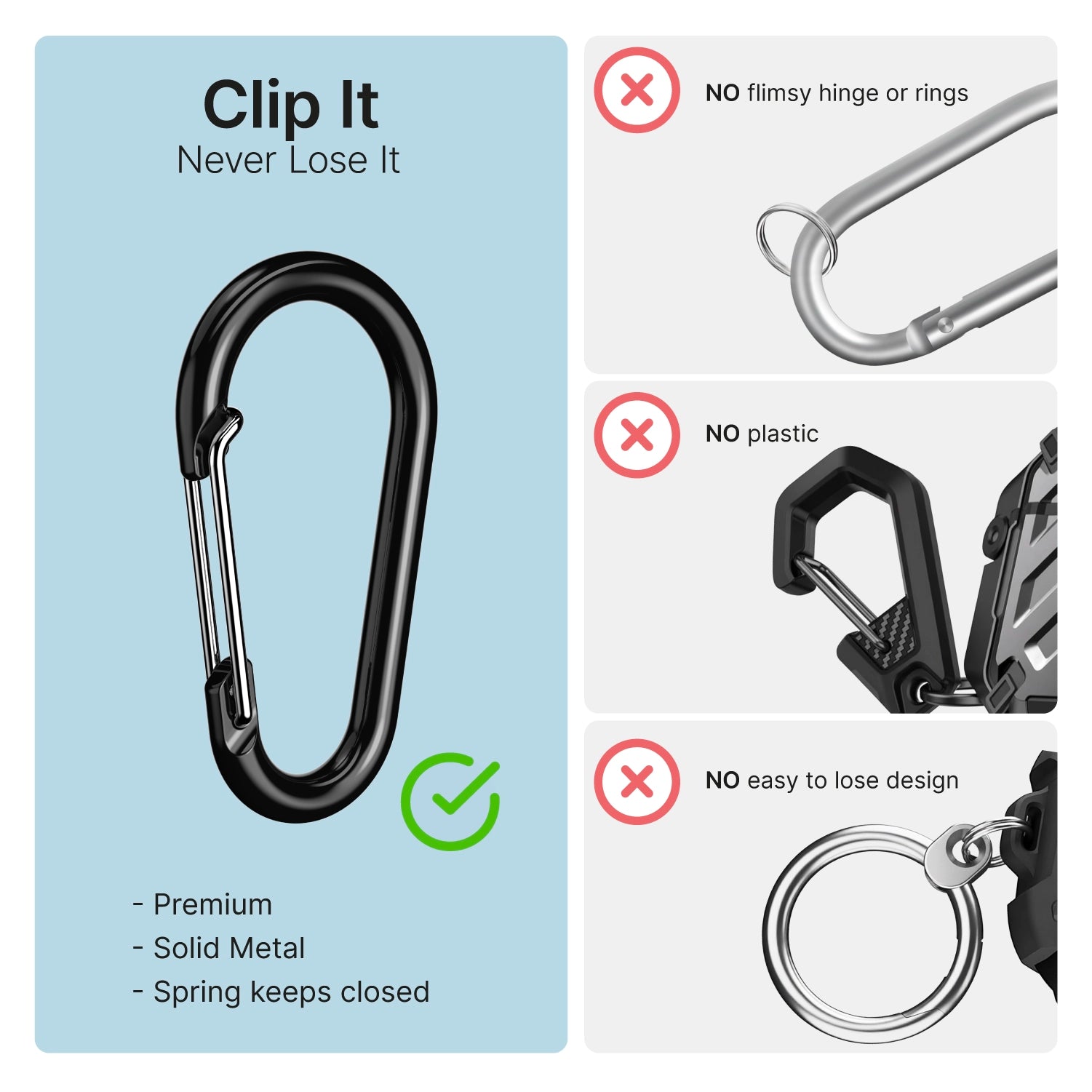 AirPods Pro 3 - 100M Waterproof Total Protection Case + Carabiner-CA