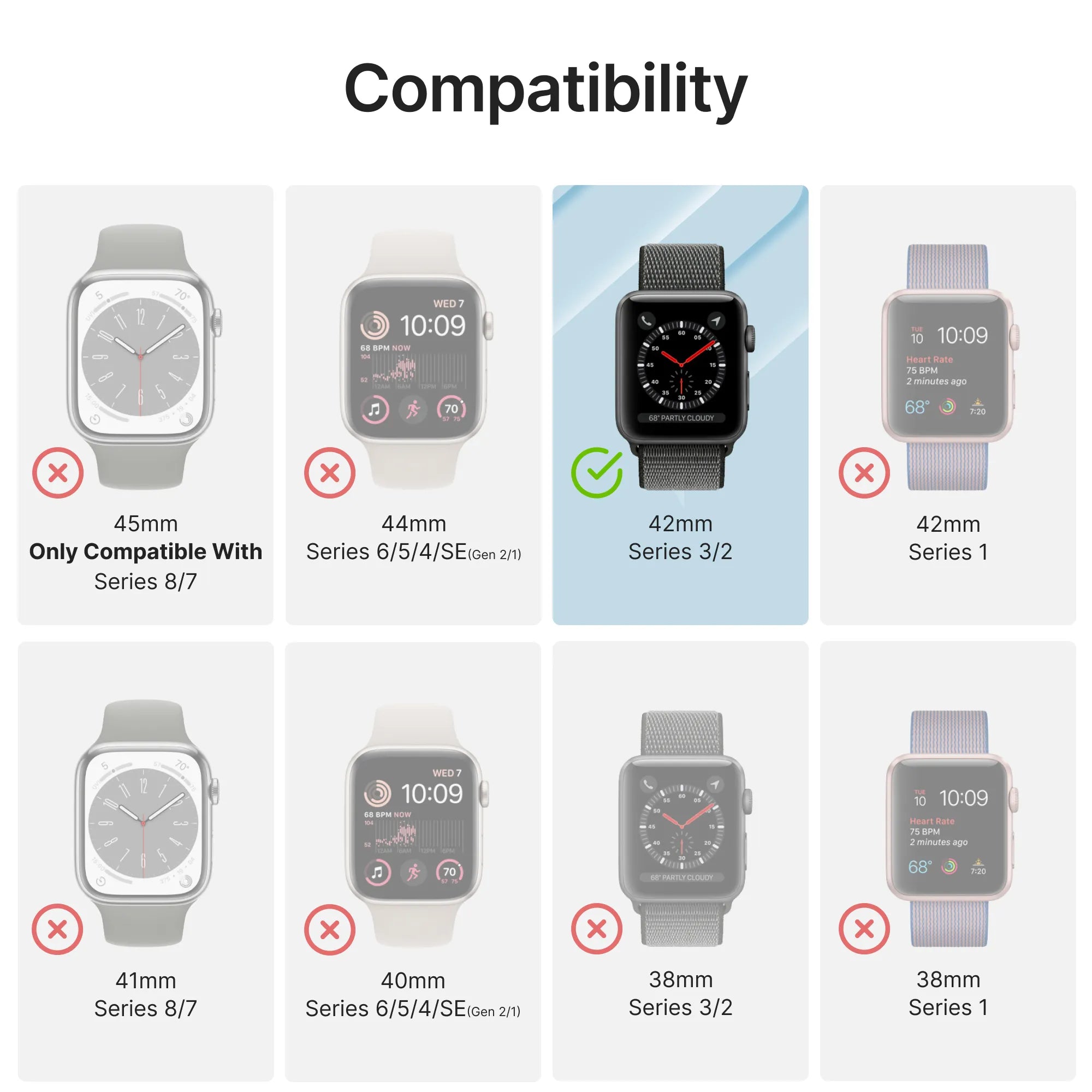 42mm - 100M Waterproof Case + Band for Apple Watch Series 3/2-B2B