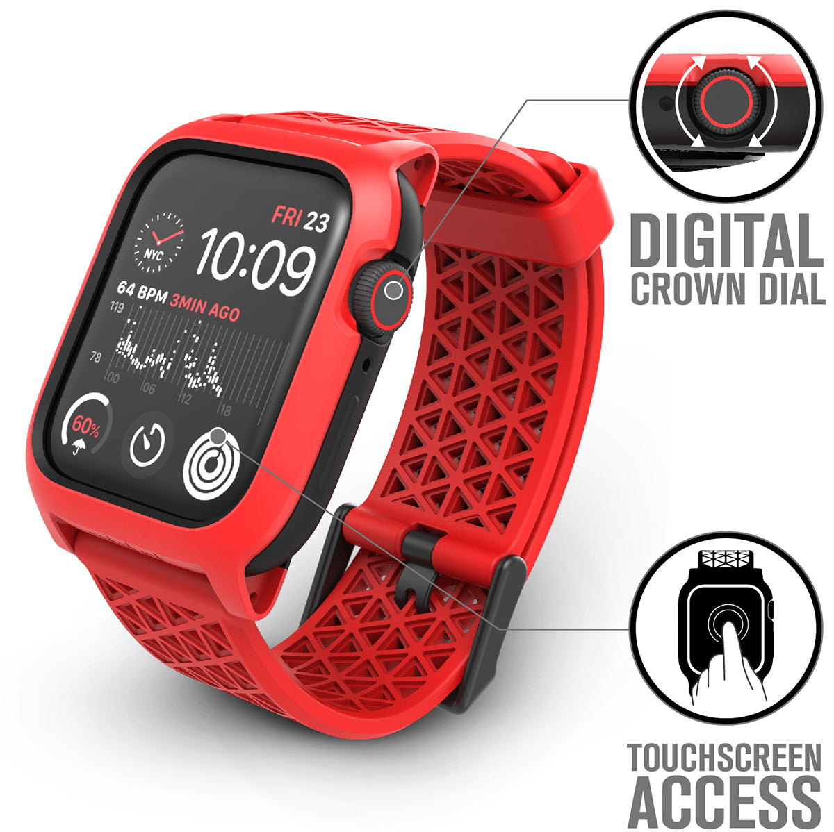 CAT44DROP5RED | Impact Protection Case V2 for Apple Watch Series 5 & 4 - 44mm