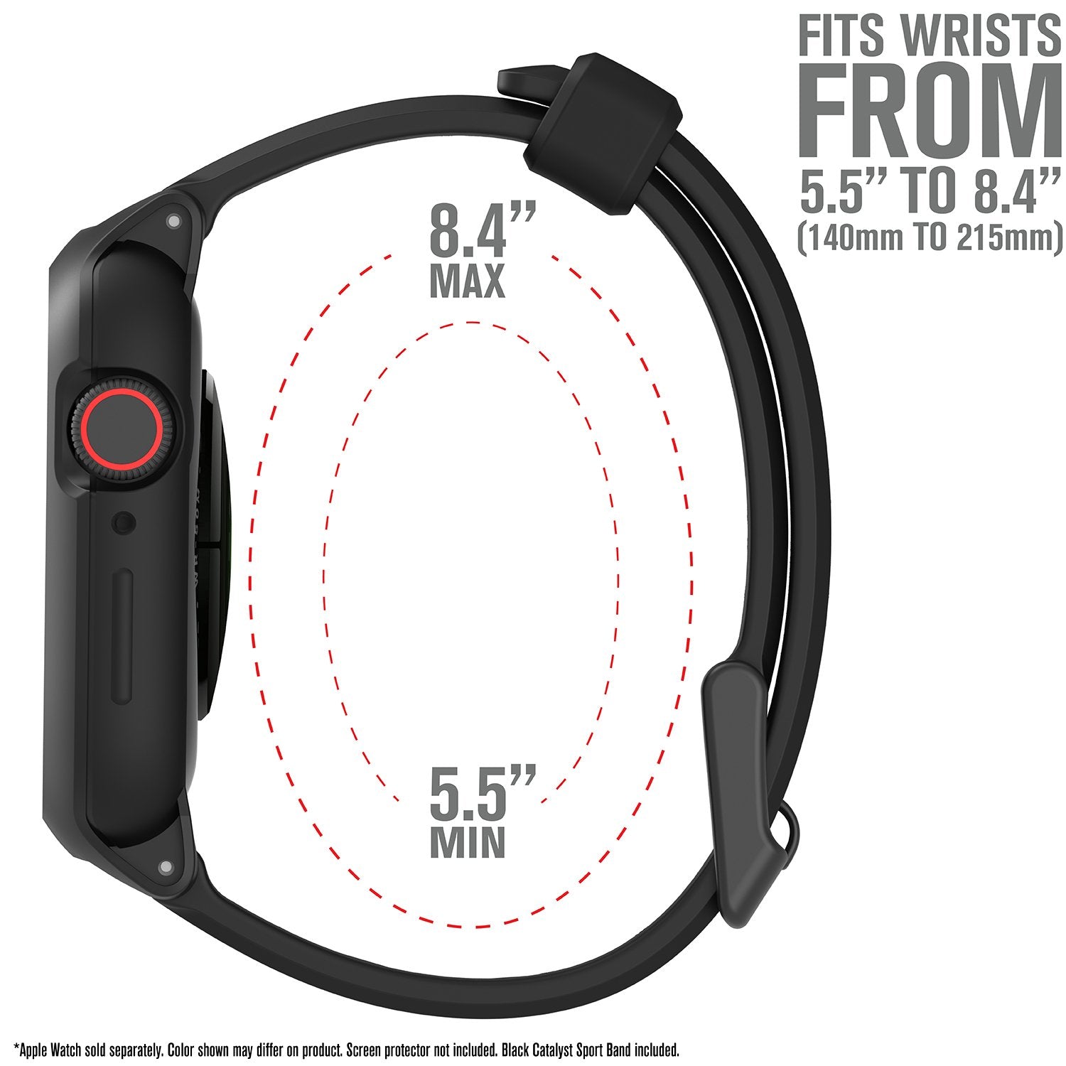 CAT44DROP5BLK | Impact Protection Case V2 for Apple Watch Series 5 & 4 - 44mm