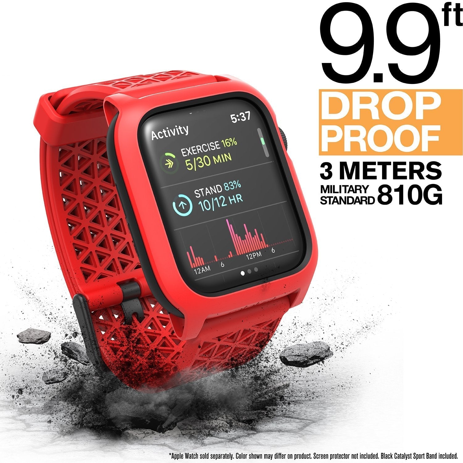 CAT44DROP5RED | Impact Protection Case V2 for Apple Watch Series 5 & 4 - 44mm