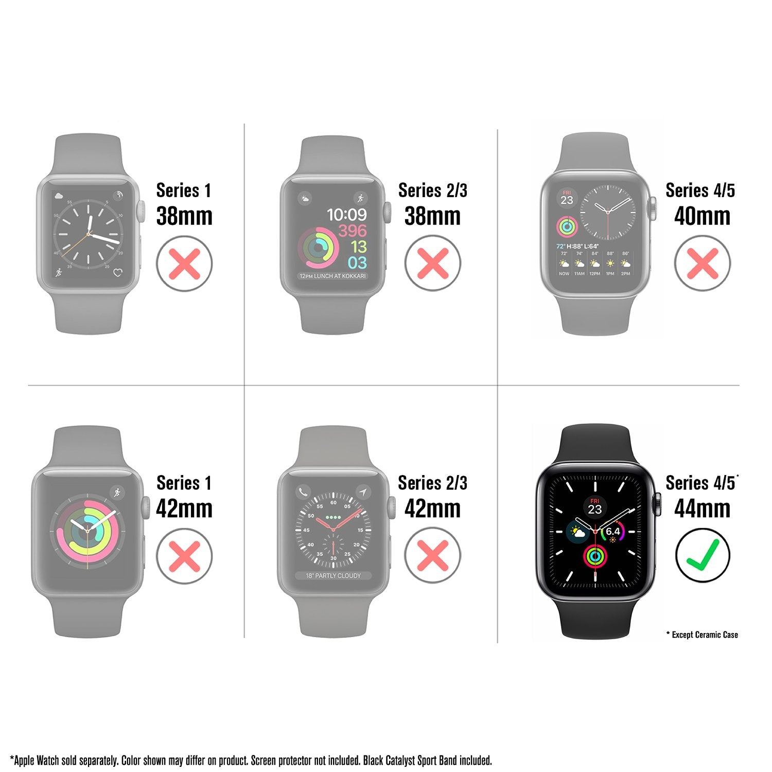 CAT44DROP5RED | Impact Protection Case V2 for Apple Watch Series 5 & 4 - 44mm