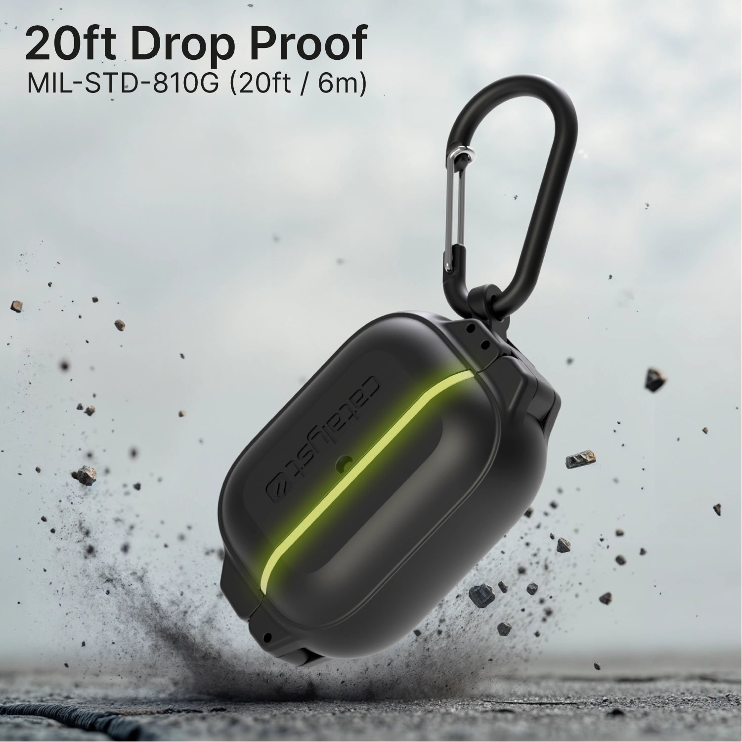 AirPods Pro (Gen 2/1) - 100M Waterproof Total Protection Case + Carabiner