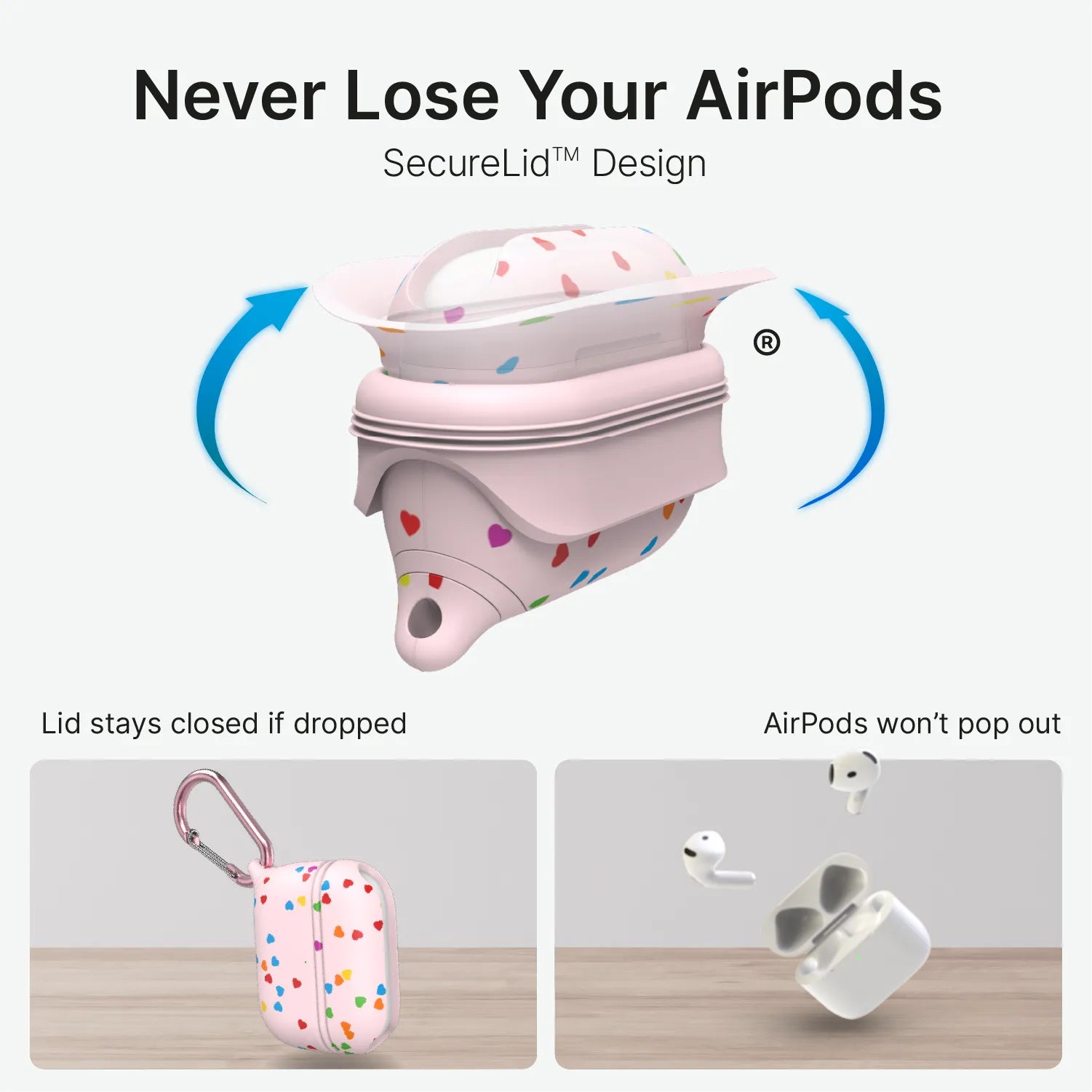 AirPods Pro (Gen 3/2/1) - Waterproof Case + Carabiner
