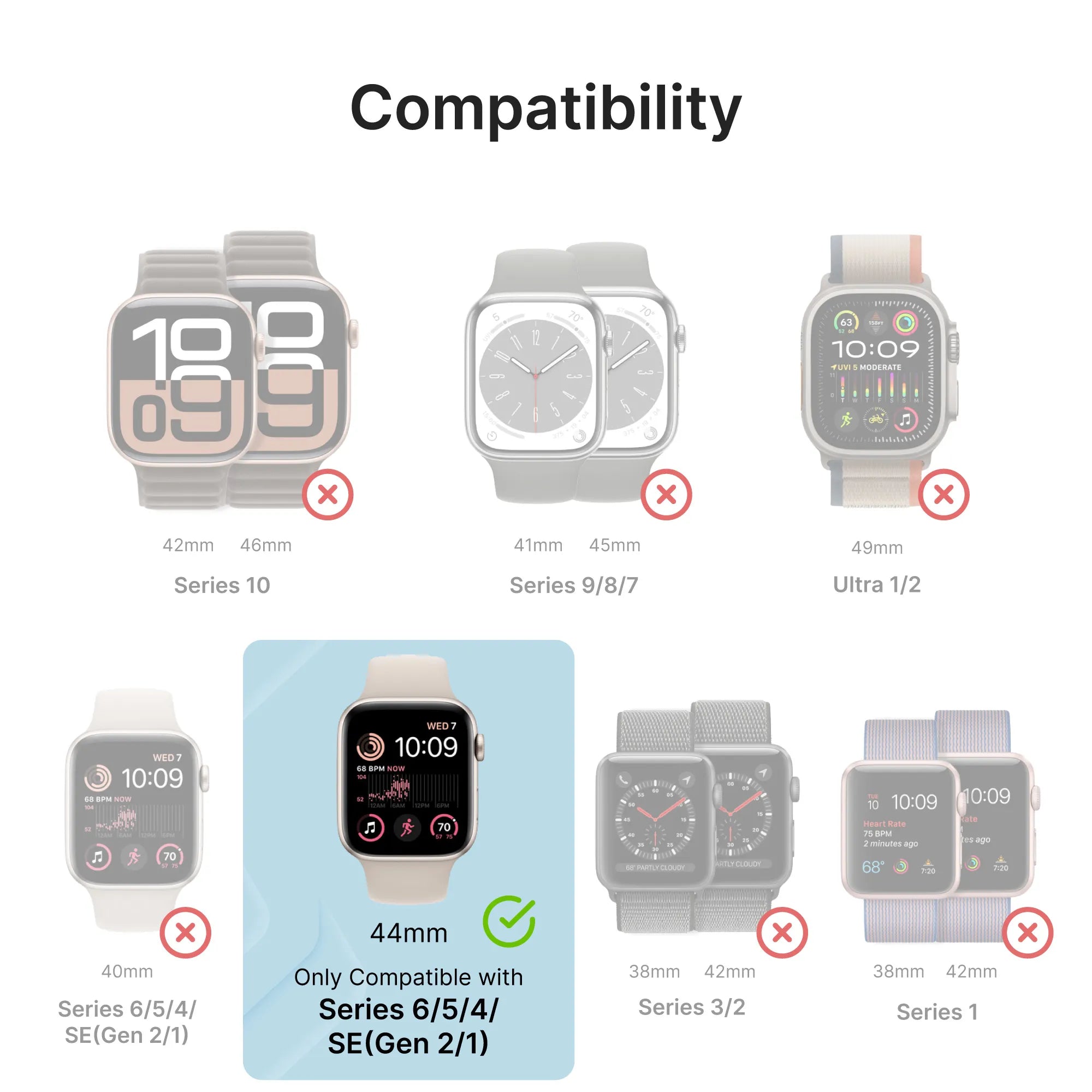 44mm - Rugged Case + Band for Apple Watch Series 6/5/4/SE (Gen 2/1)