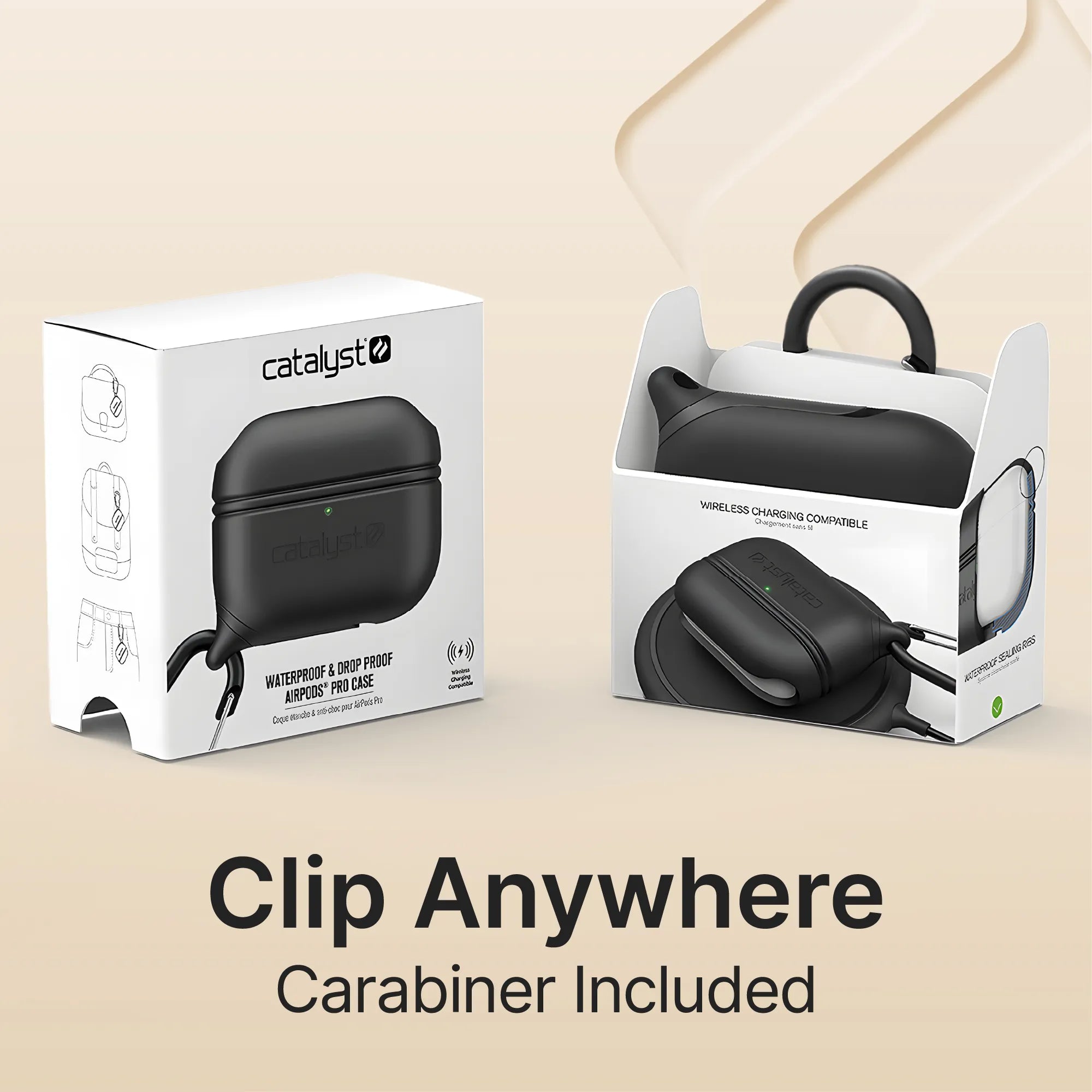 AirPods Pro (Gen 2/1) - Waterproof Case + Carabiner-CA