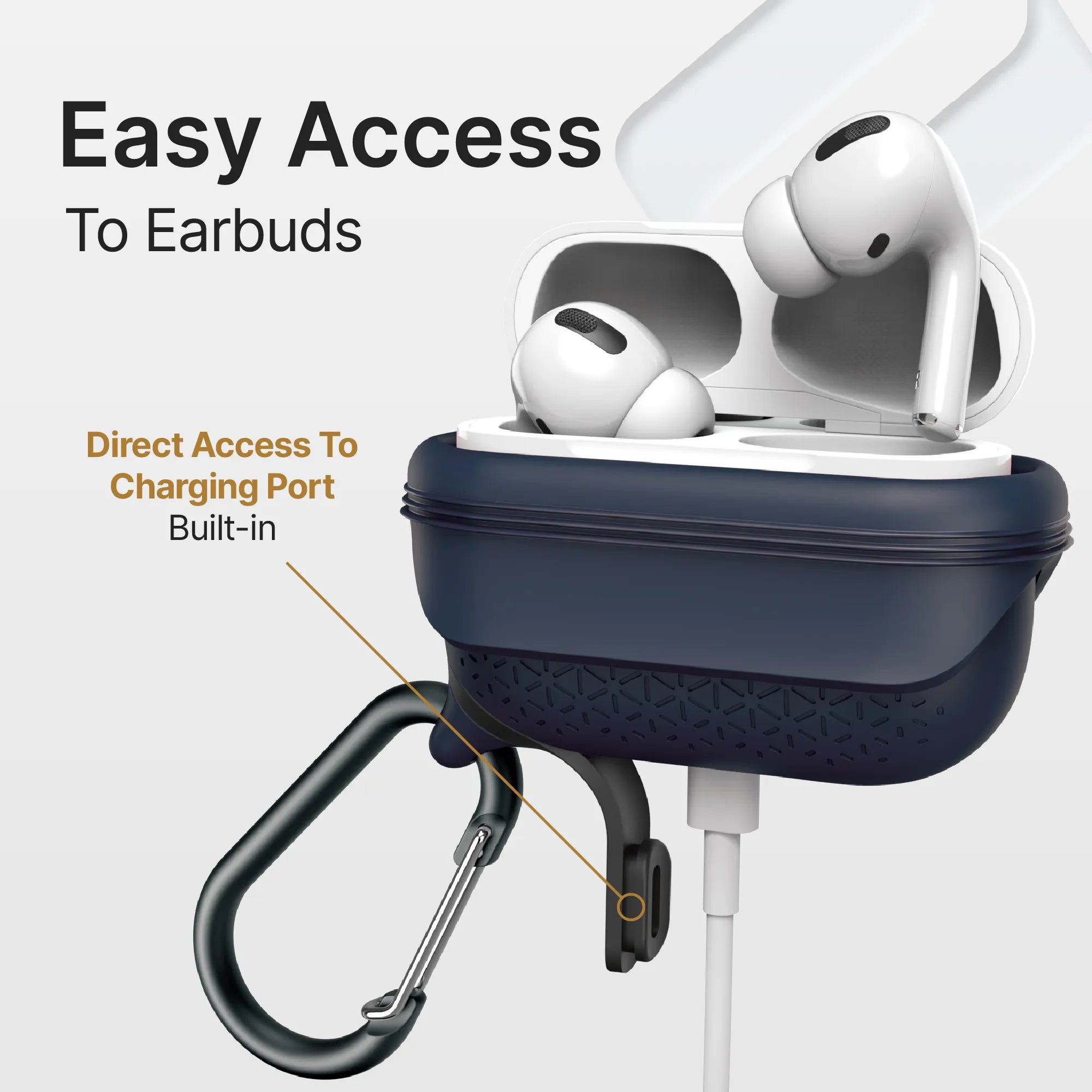 AirPods Pro (Gen 2/1) - Waterproof Case + Carabiner-CA