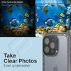 CATIPHO15GRYMP-FBA | Catalyst iPhone 15 Pro Waterproof Case Total Protection takes clear photos underwater showing snorkeling with fish underwater.