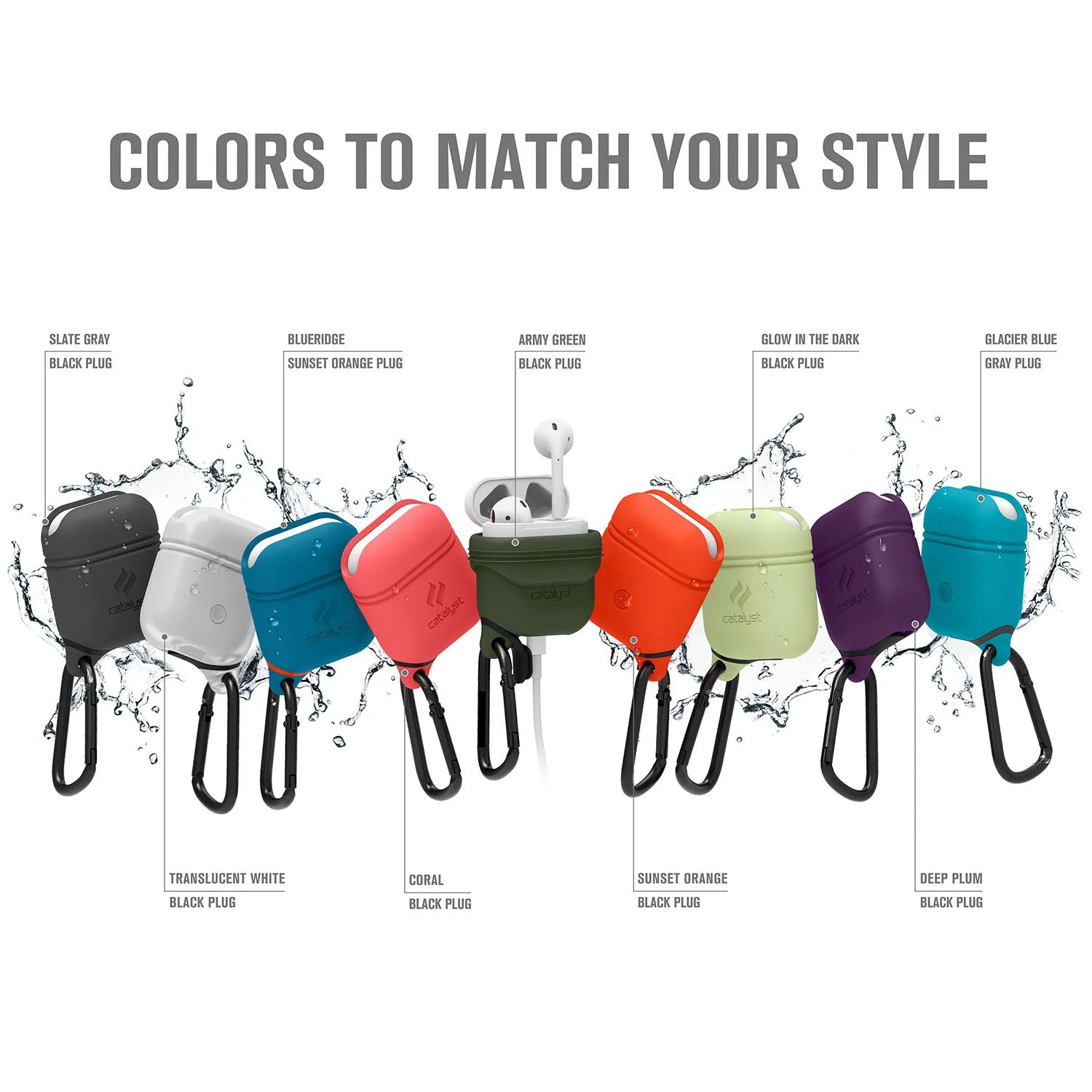 AirPods (Gen 2/1) - Waterproof Case + Carabiner-CA