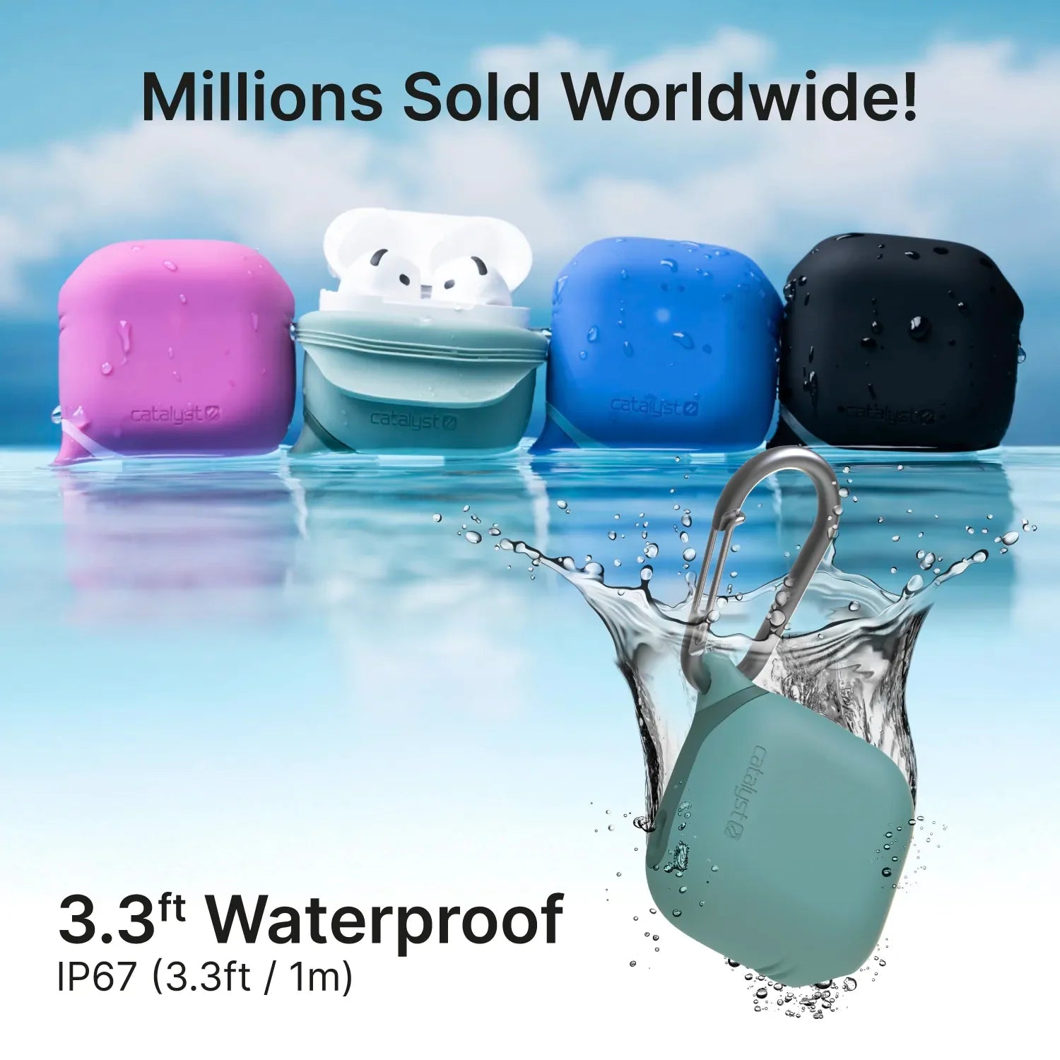 AirPods (Gen 4) - Waterproof Case + Carabiner