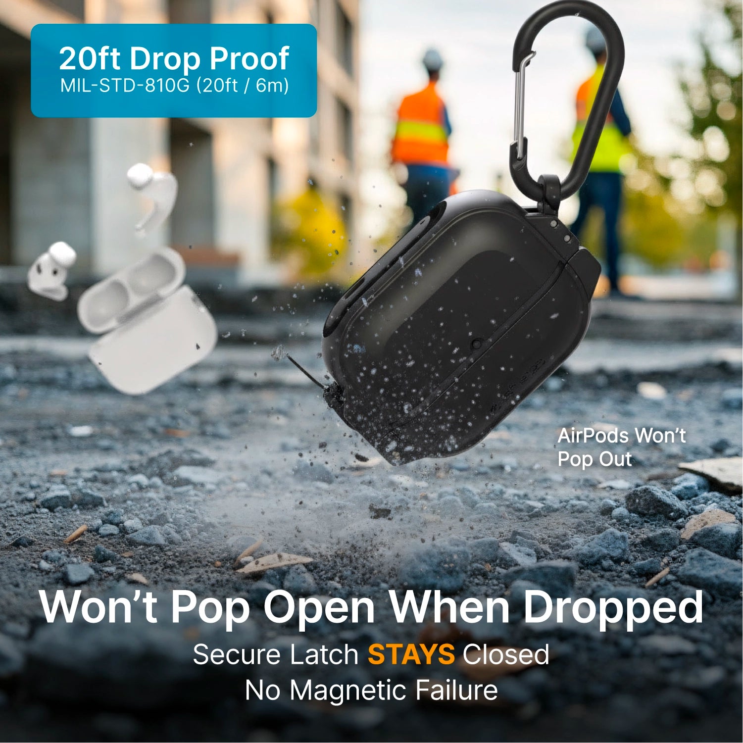 AirPods Pro 3 - 100M Waterproof Total Protection Case + Carabiner-CA