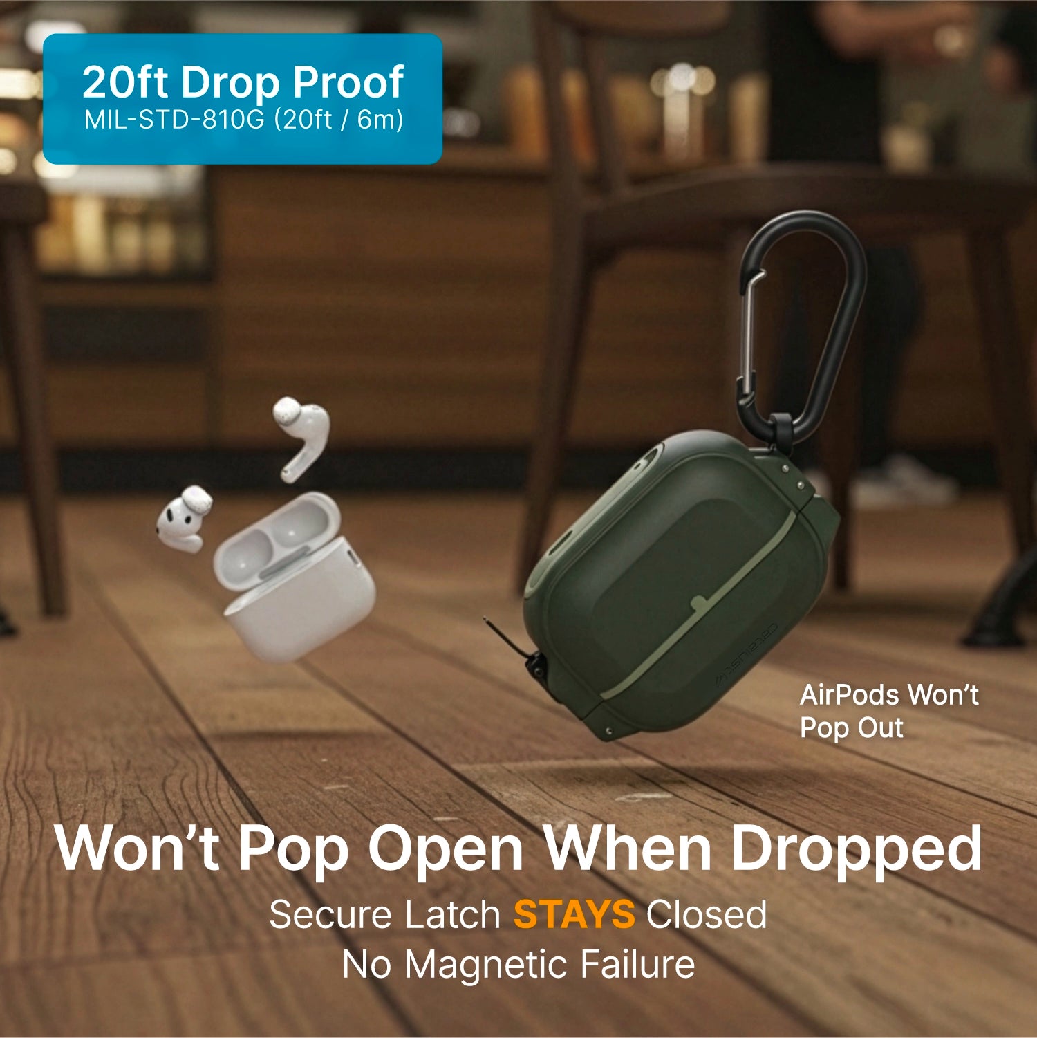 AirPods Pro 3 - 100M Waterproof Total Protection Case + Carabiner-CA