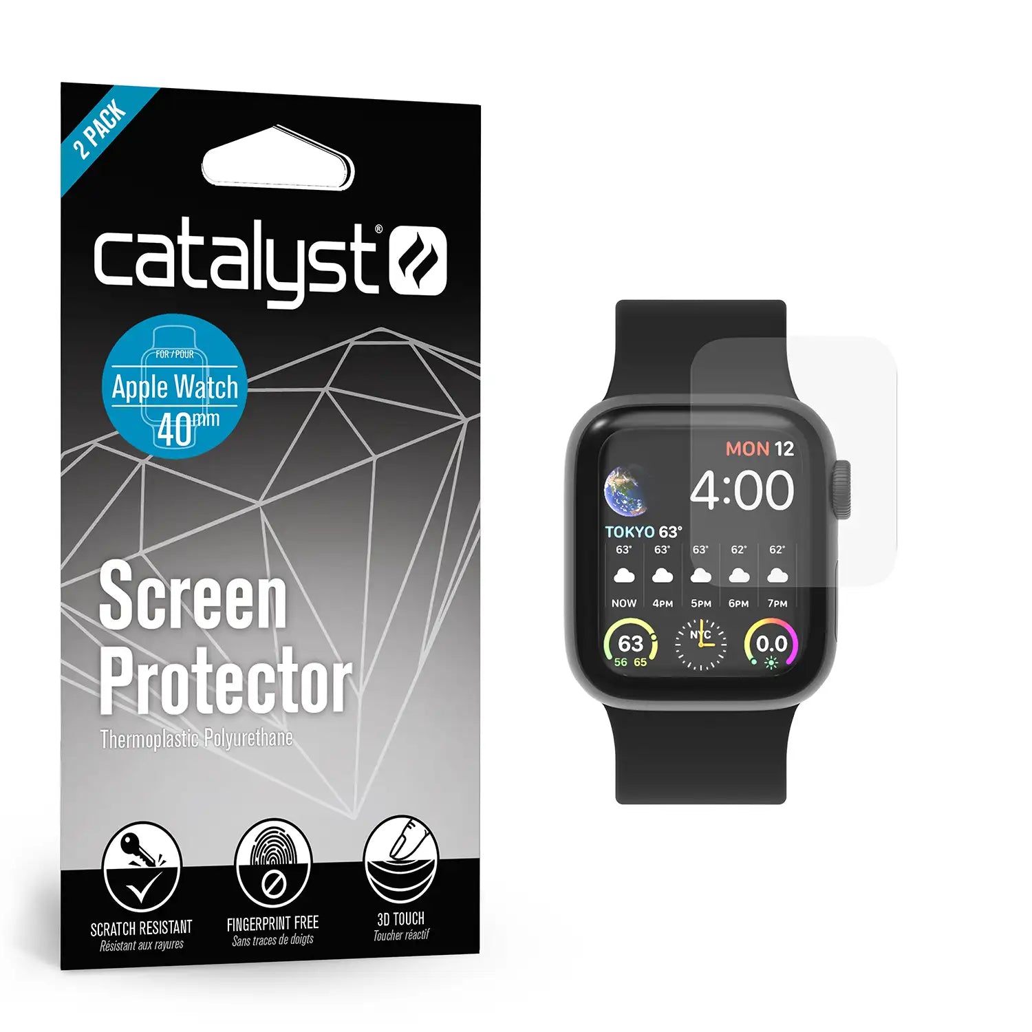40mm - Screen Protector (2 Pack) for Apple Watch Series 6/5/4/SE (Gen 2/1)