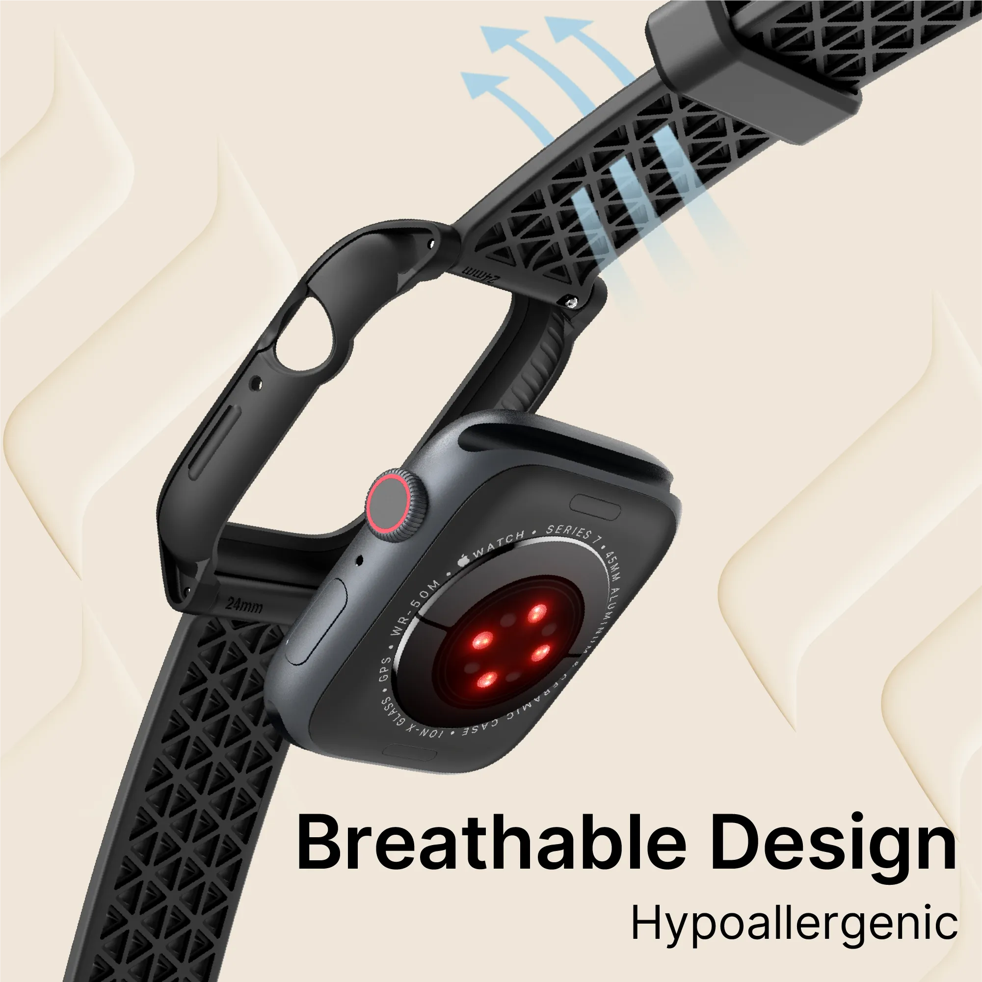 45mm - Rugged Case + Band for Apple Watch Series 9/8/7