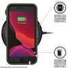 Catalyst iphone 8/7 impact protection case showing the phone while charging in a stealth black colorway 