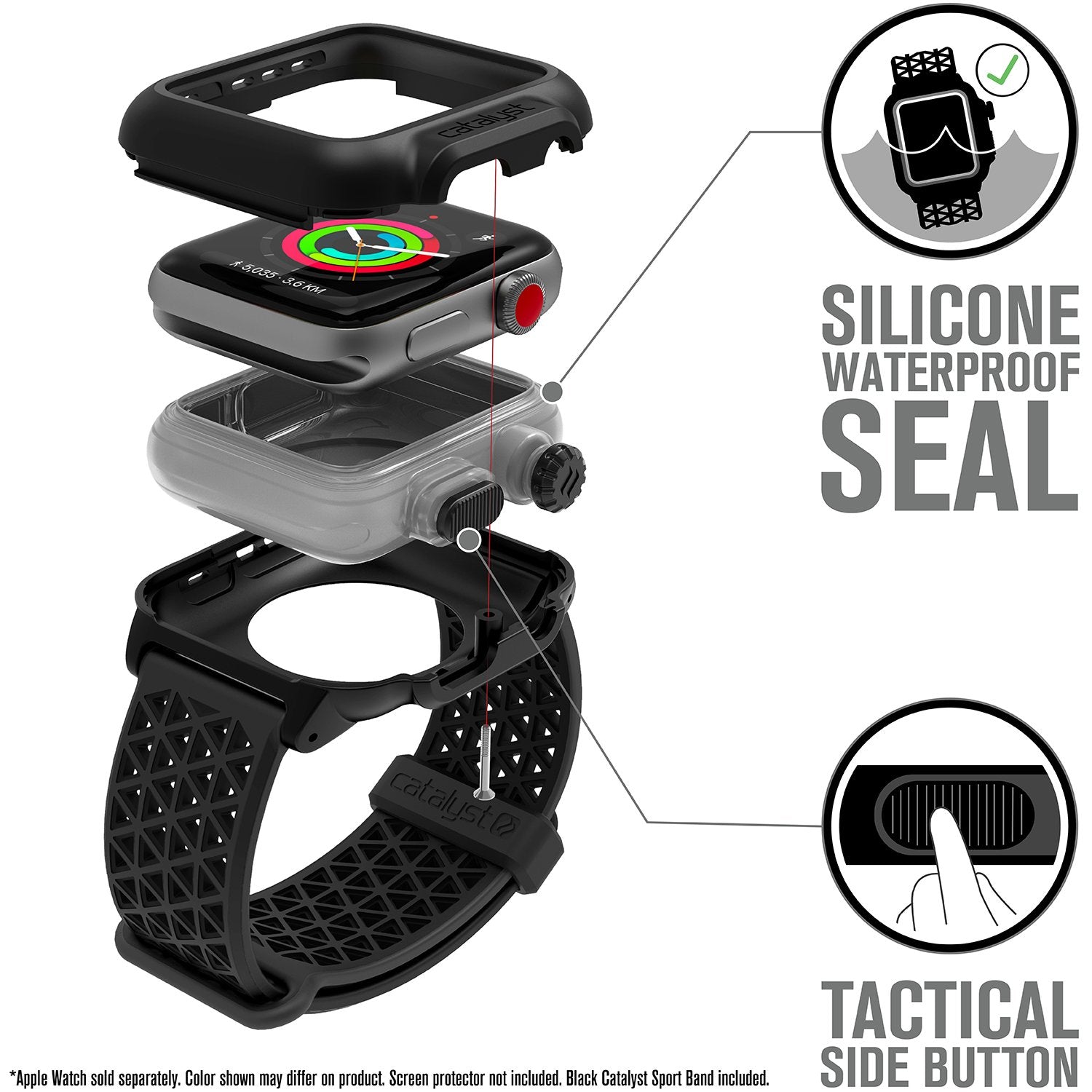 42mm - 100M Waterproof Case + Sport Band for Apple Watch Series 3/2-UK